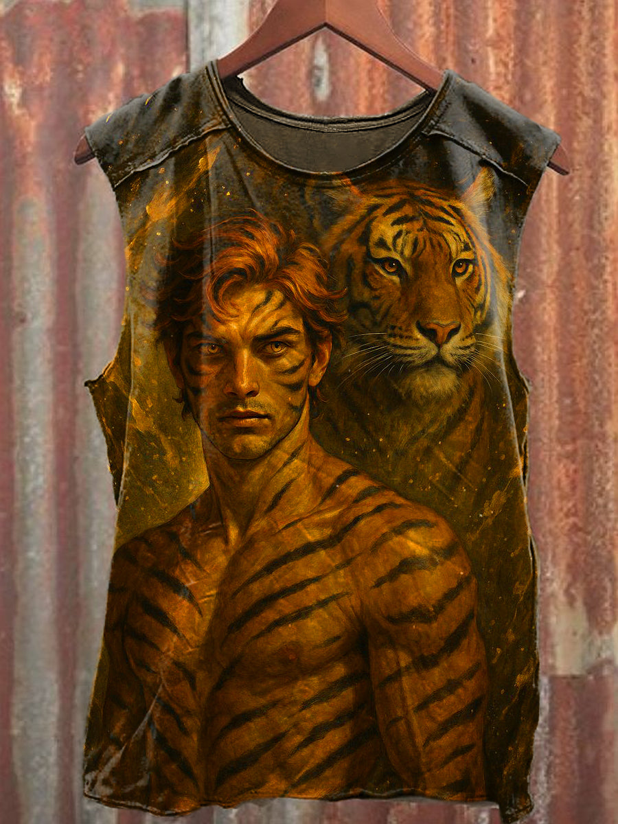 Men's Casual Soldier Printed Tank Top