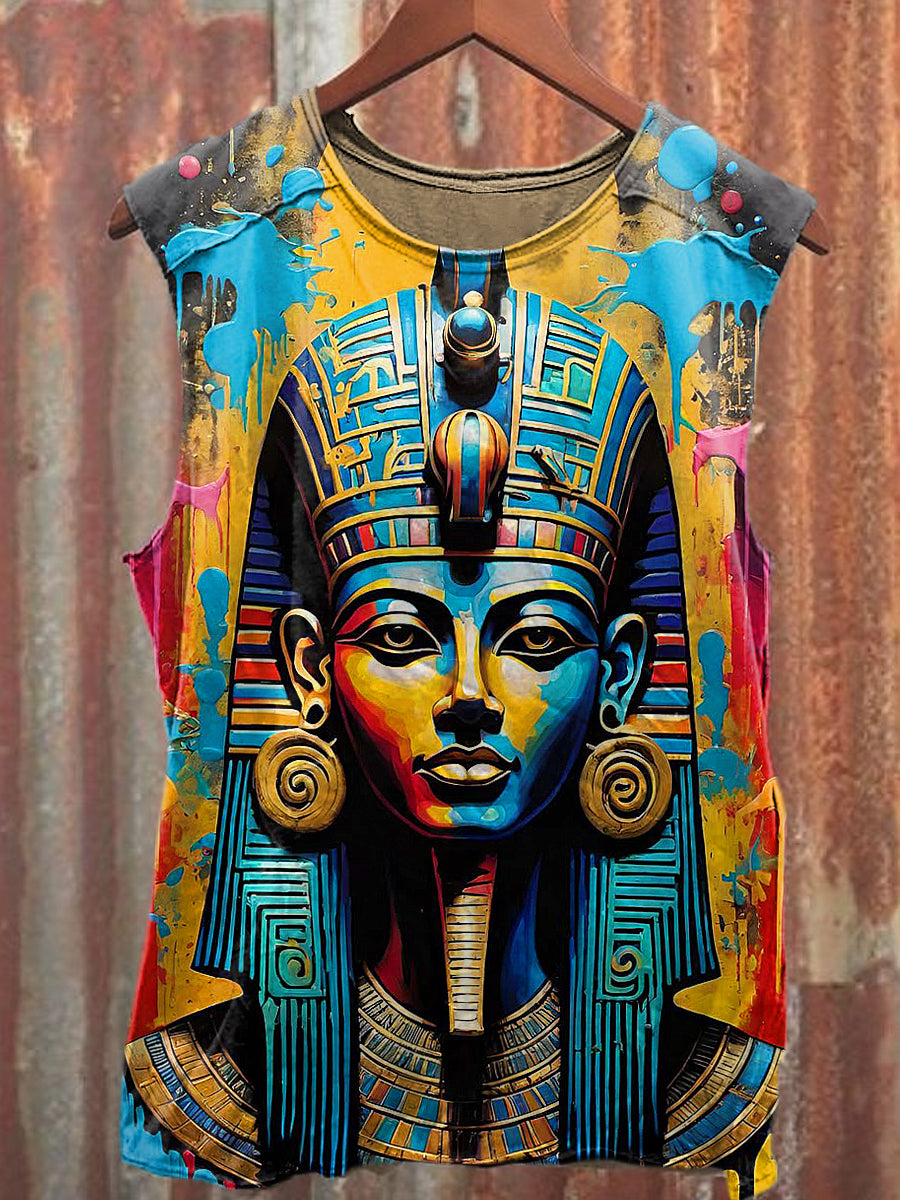 Men's Casual Pharaoh Printed Tank Top