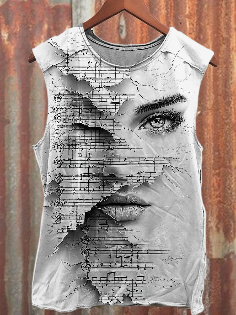 Men's Casual Portrait Printed Tank Top
