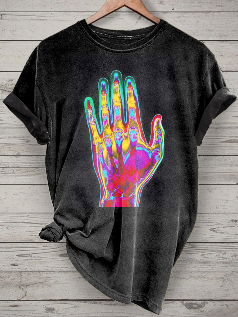 Unisex Psychedelic Printed Vintage Fashion Loose Short Sleeve T-Shirt
