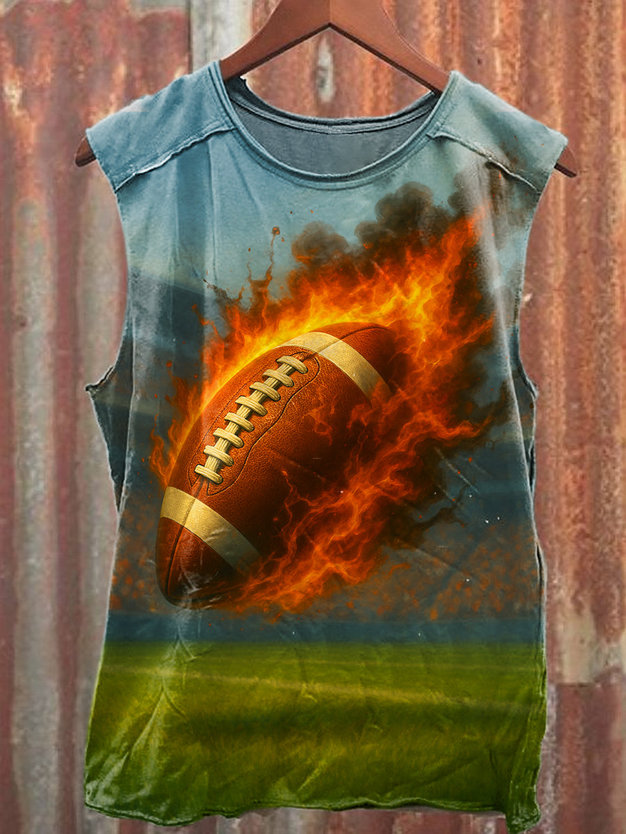Men's Casual Rugby Printed Tank Top