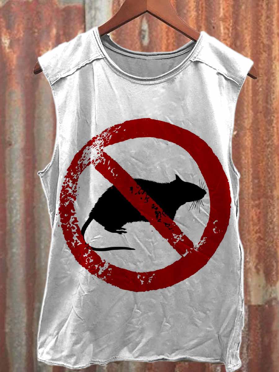 Retro Graffiti Print Casual Cotton Tank Top