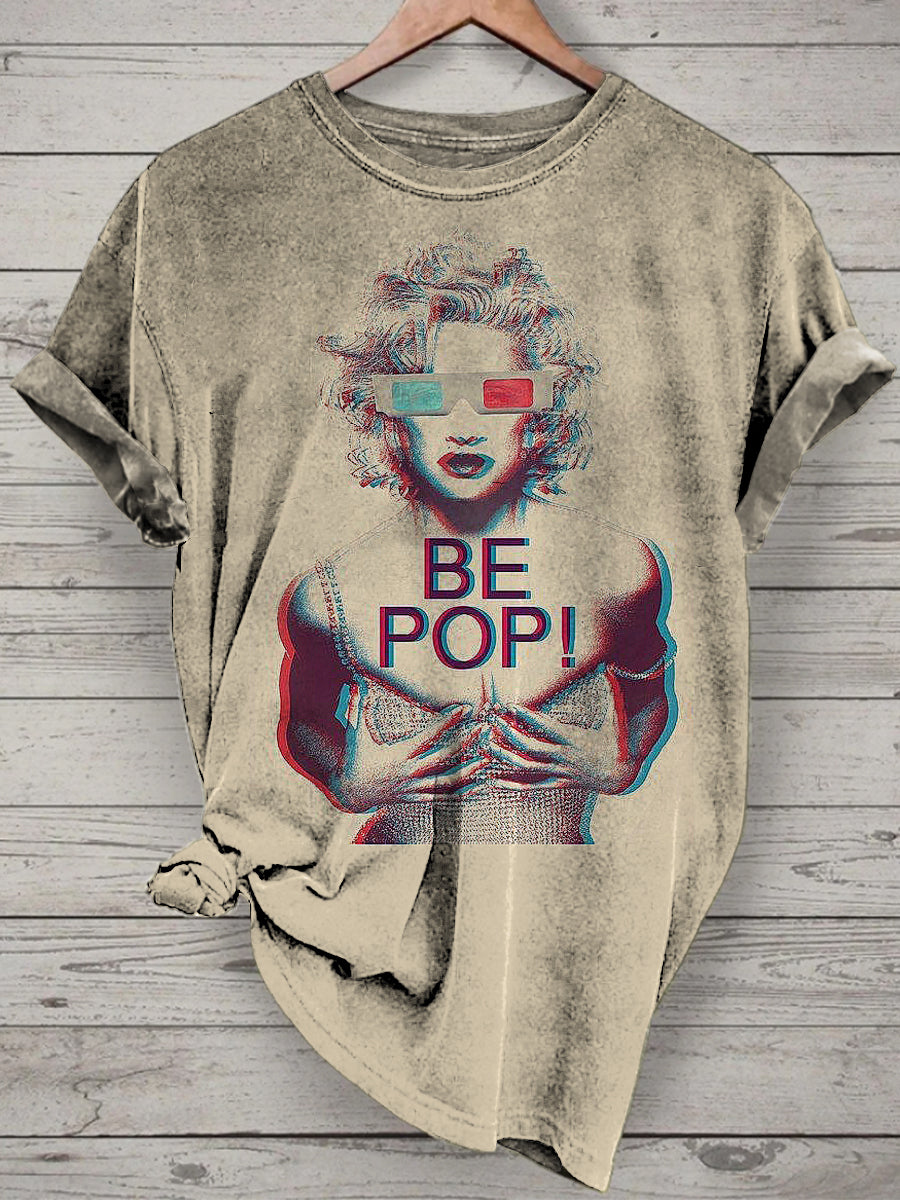 Unisex Pop Art Printed Vintage Fashion Loose Short Sleeve T-Shirt