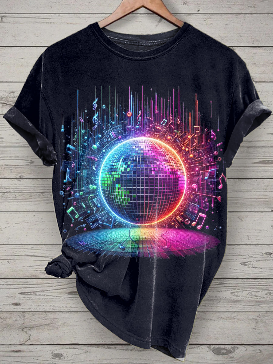 Unisex Liquid Light Show Printed Vintage Fashion Loose Short Sleeve T-Shirt
