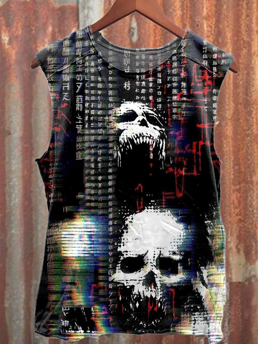 Men's Retro Printed Casual Cotton Tank Top