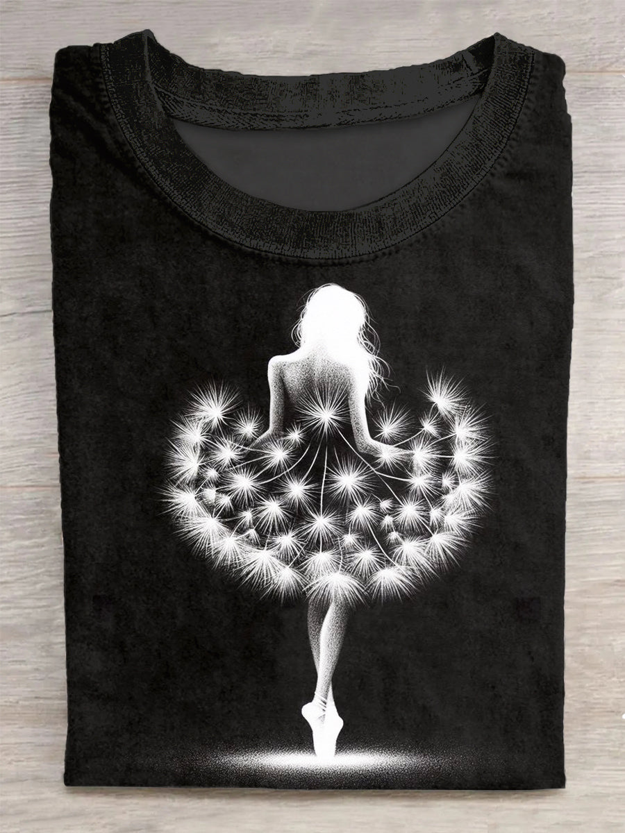 Unisex Funny Dandelion Printed Vintage Fashion Loose Short Sleeve T-Shirt