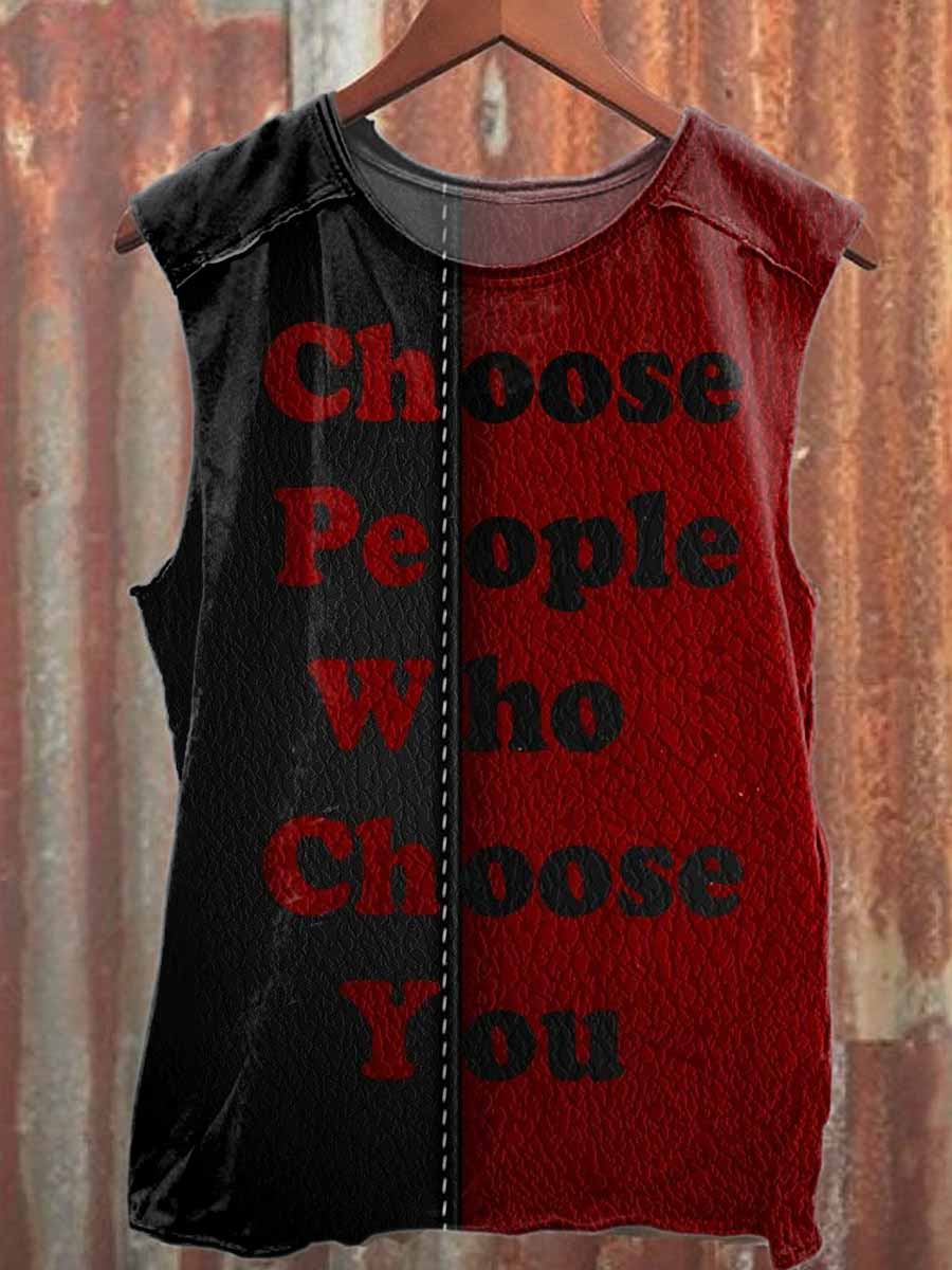 Vintage Printed Casual Cotton Tank Top