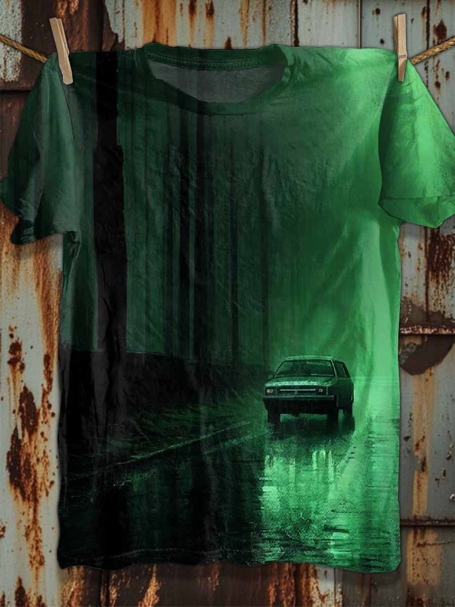 Mysterious Illustration Printed Casual Loose T-Shirt