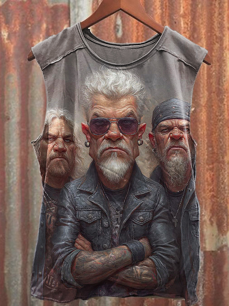 Men's Casual Funny Portraits Printed Tank Top