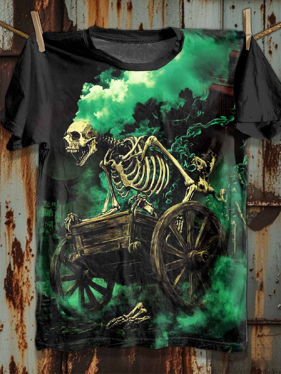 Dark Skull Print Casual Loose T-shirt