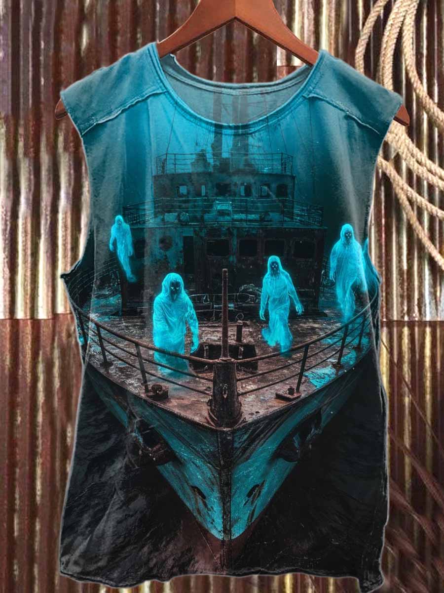 Retro Graffiti Print Casual Cotton Tank Top