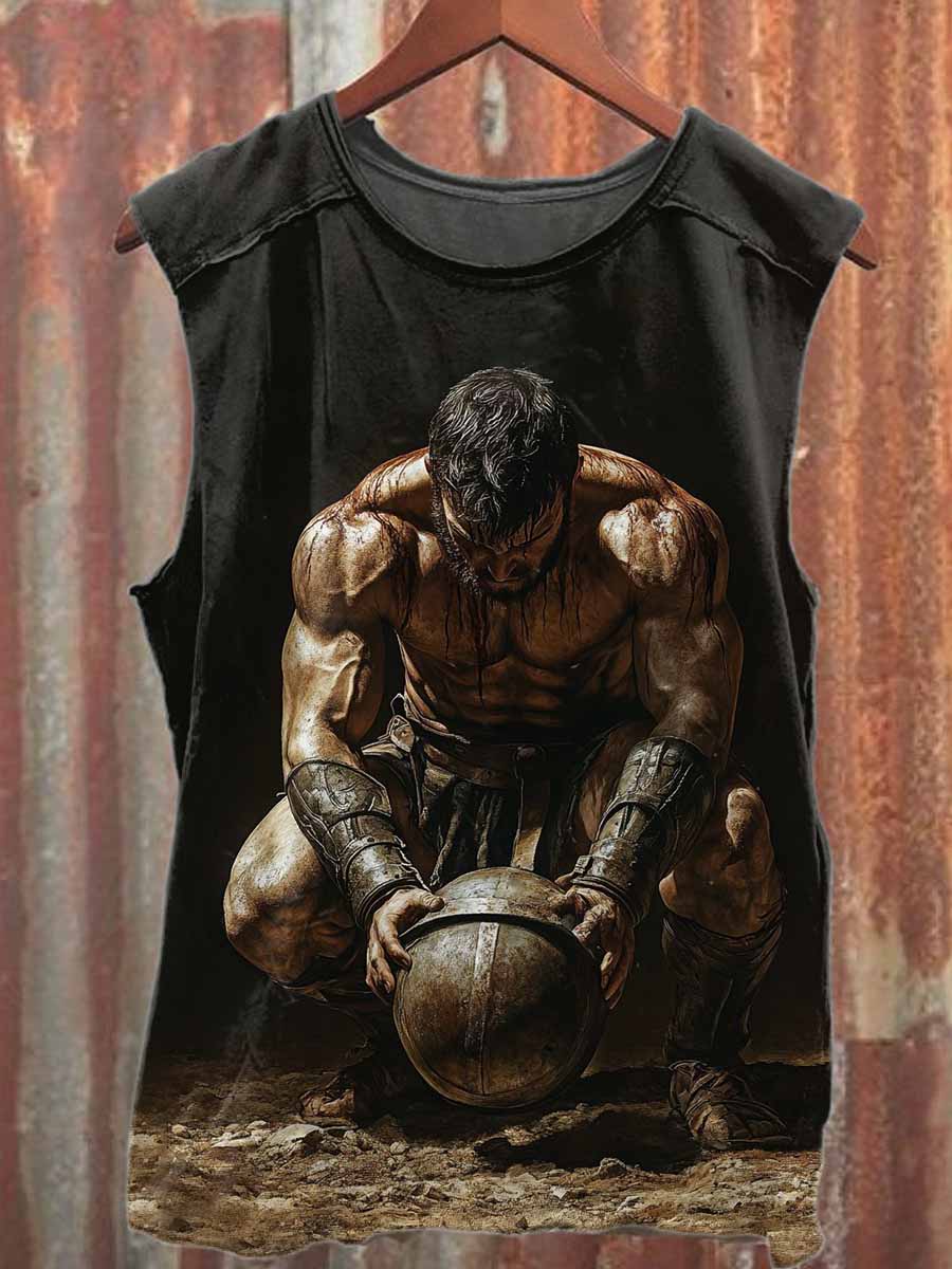 Retro Fitness Master Printed Casual Cotton Tank Top