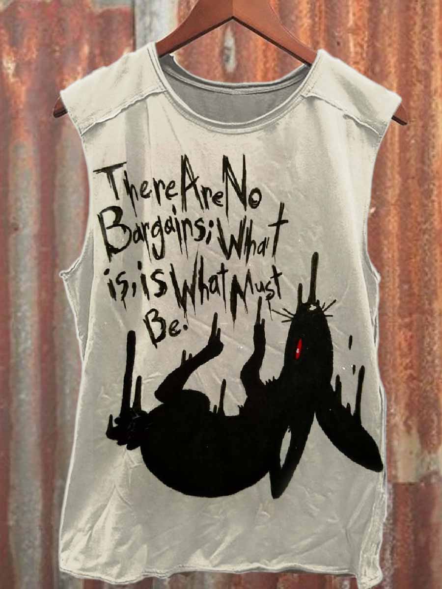 Retro Graffiti Print Loose Casual Tank Top
