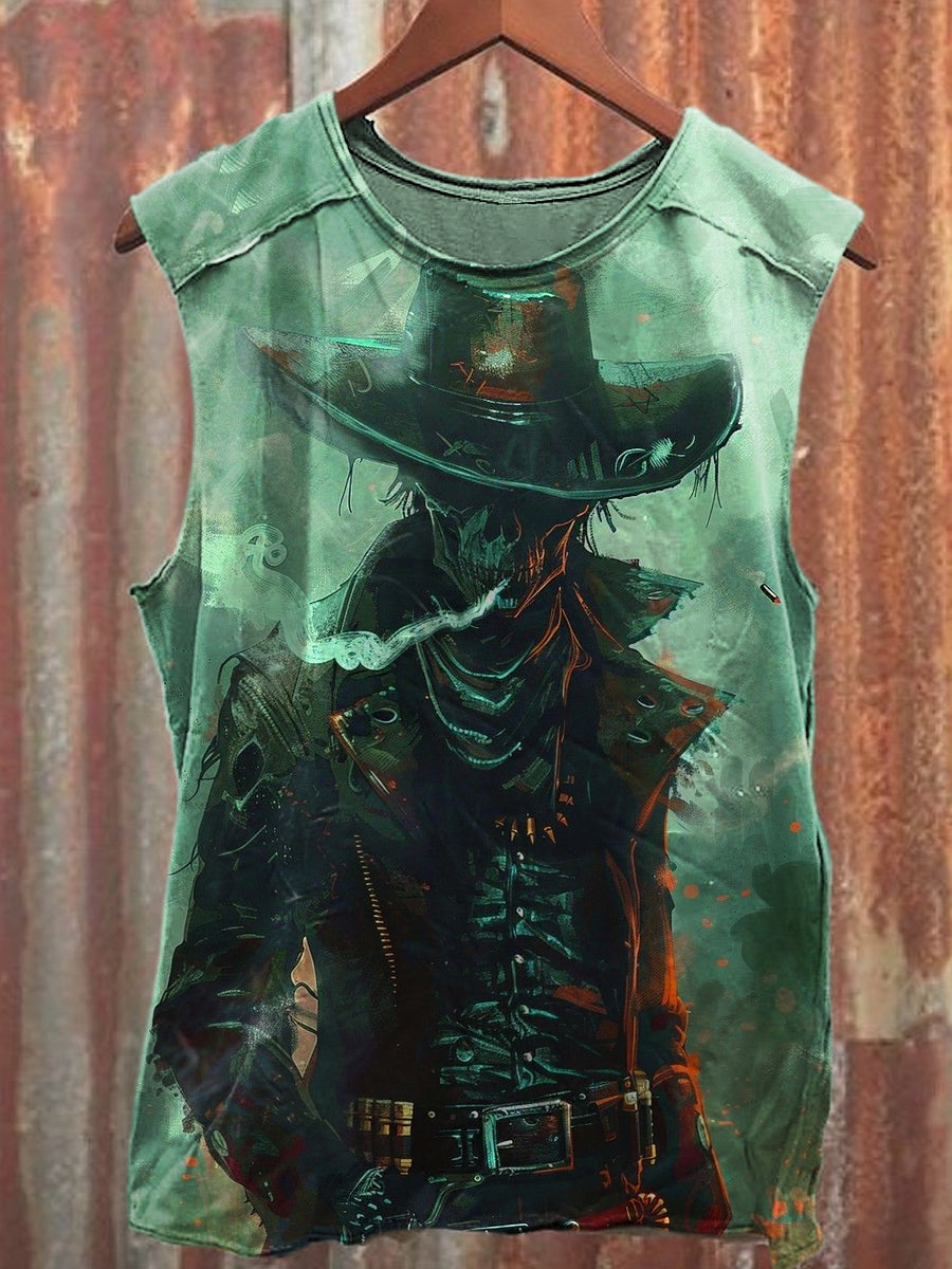 Men's Casual Skull Printed Tank Top