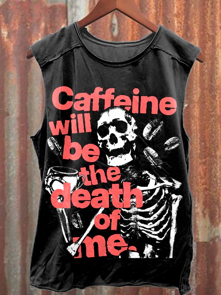 Dark Skeleton Poster Casual Cotton Tank Top