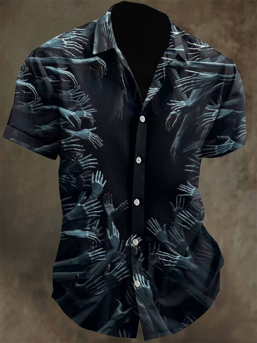 Men's Graffiti Print Casual Cotton Shirt