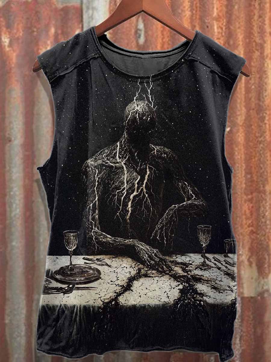 Gorgeous Gothic Print Casual Cotton Tank Top