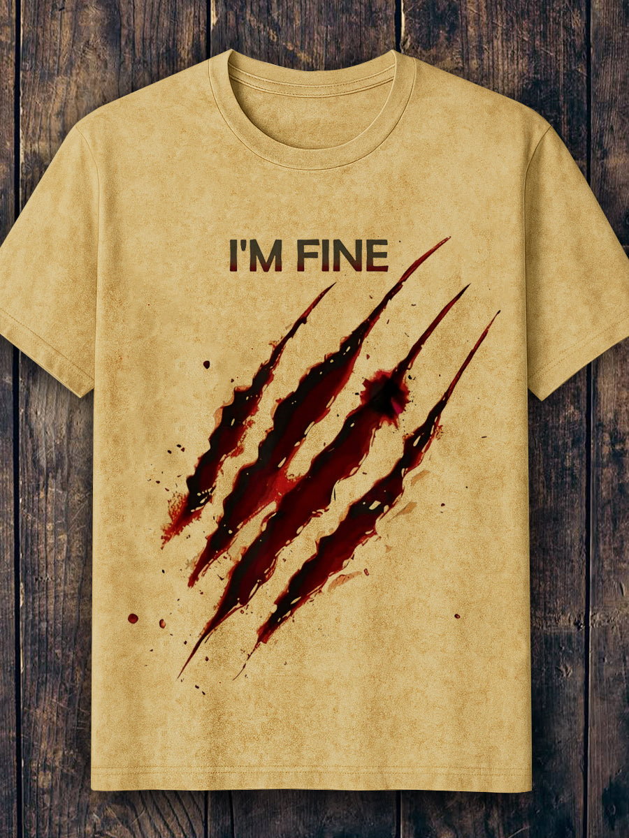 Unisex Halloween Blood Printed Vintage Fashion Loose Short Sleeve T-Shirt