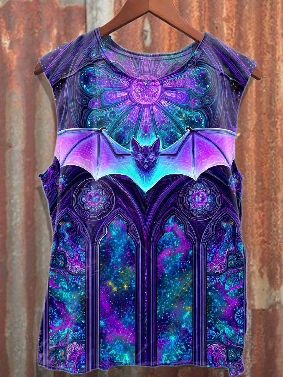 Fantasy World Bat Print Cotton Tank Top