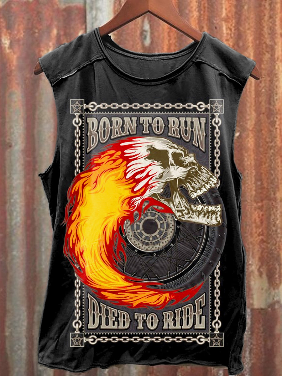 Men's Casual Skull Illustration Printed Tank Top