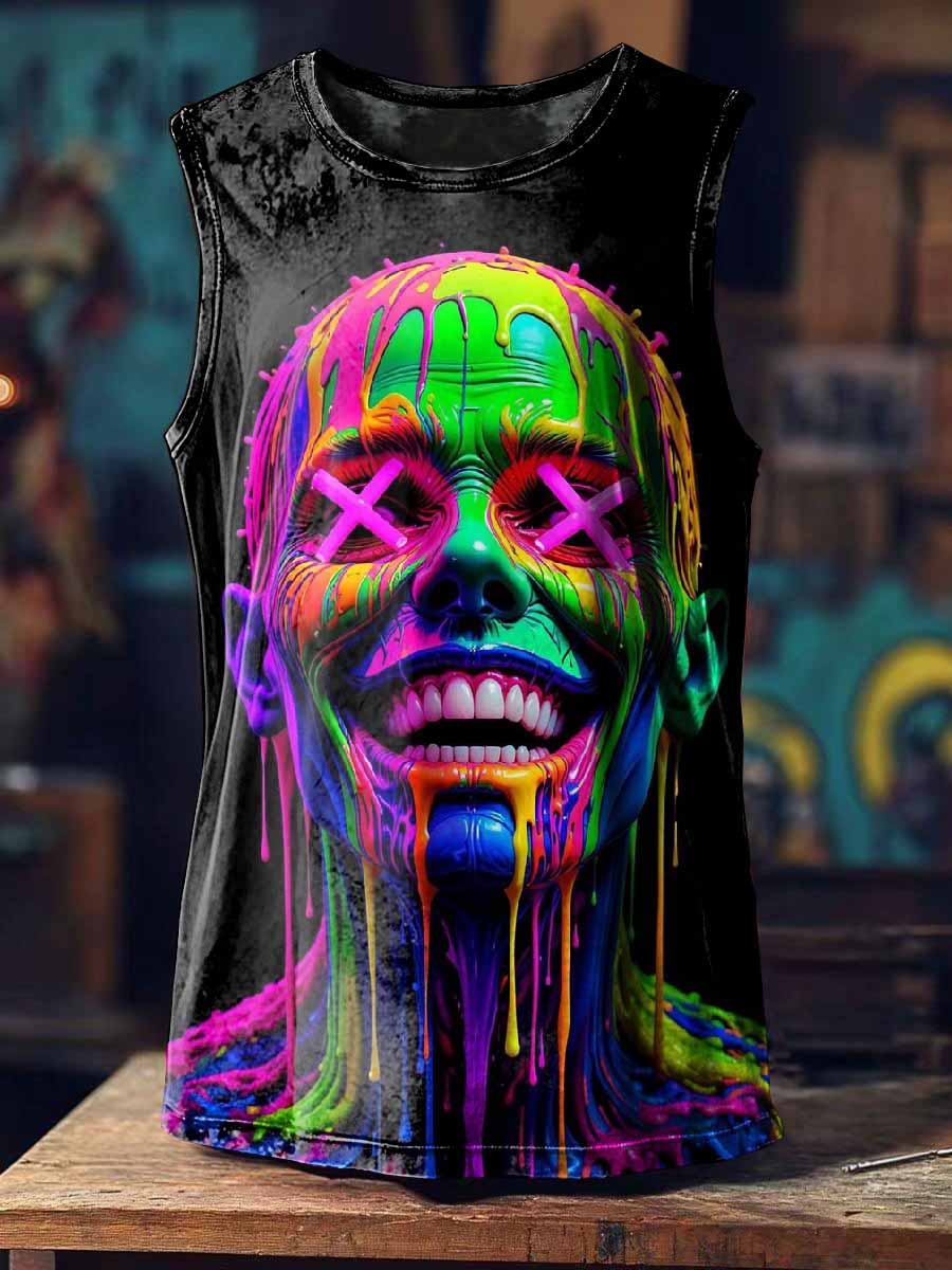 Fashion Graffiti Art Print Casual Tank Top