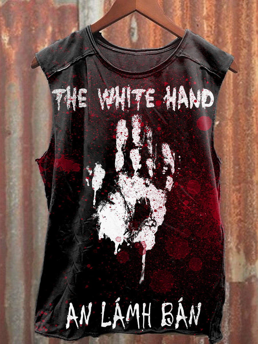 Men's Casual Halloween Blood Palm Printed Tank Top