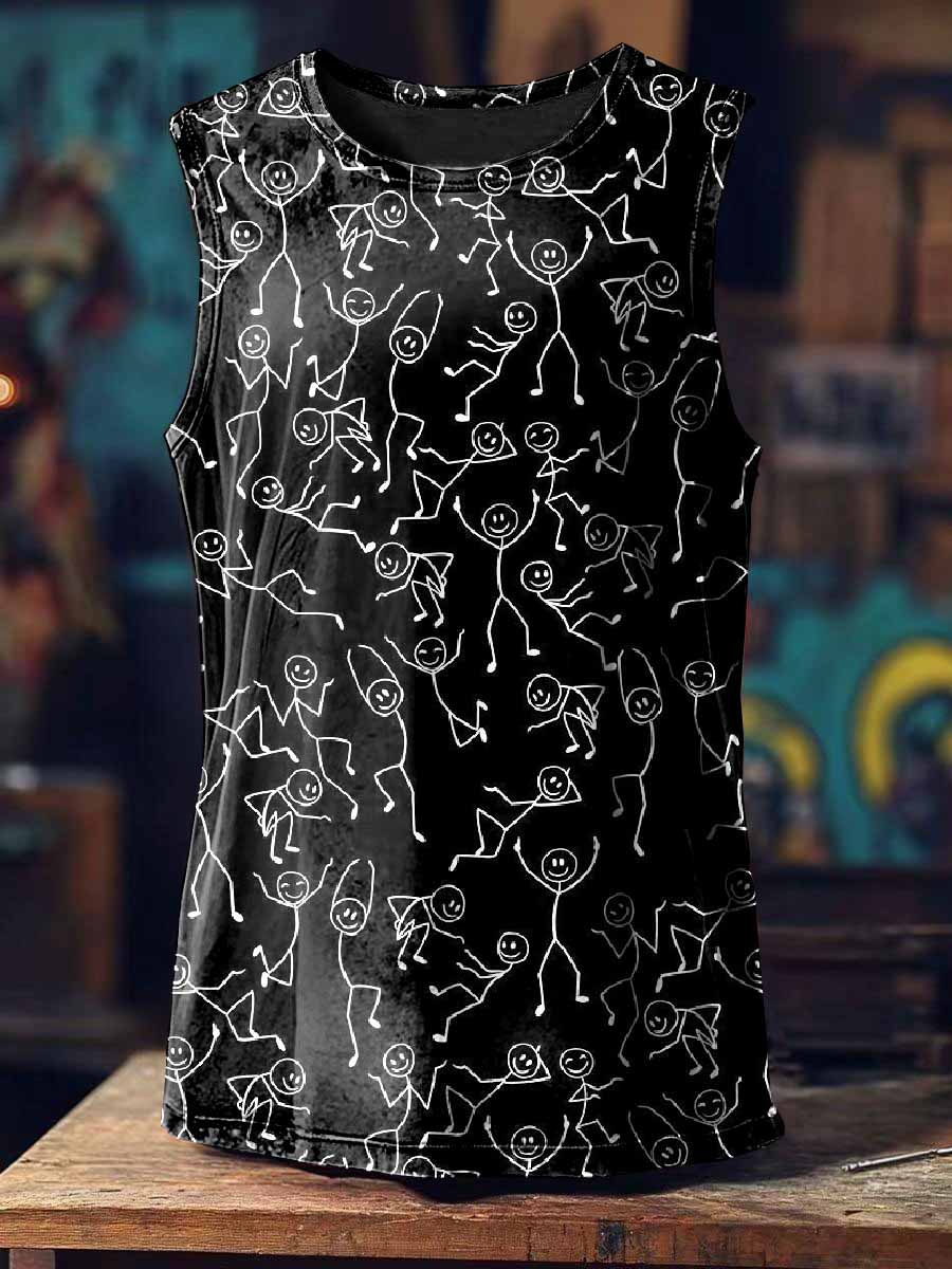 Fashion Graffiti Art Print Casual Tank Top