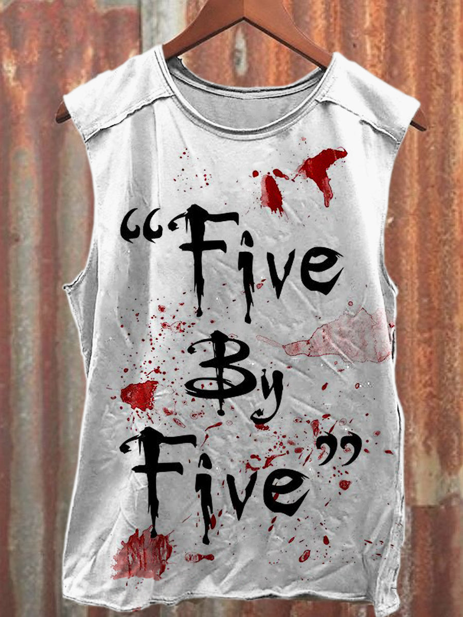 Men's Casual Halloween Blood Printed Tank Top