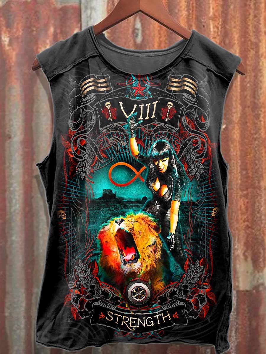 Retro Graffiti Art Print Casual Loose Tank Top