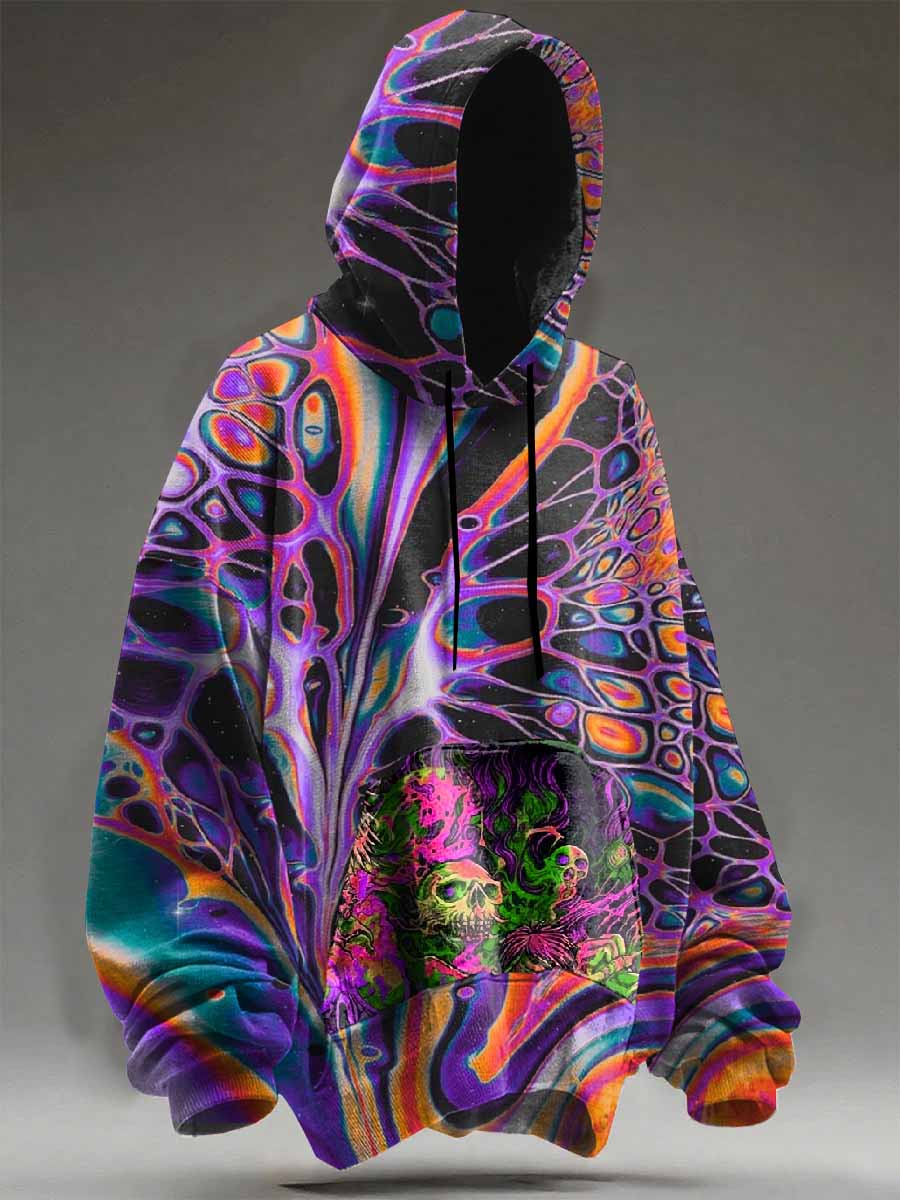 Fashion Collage Art Print Casual Hooded Sweatshirt