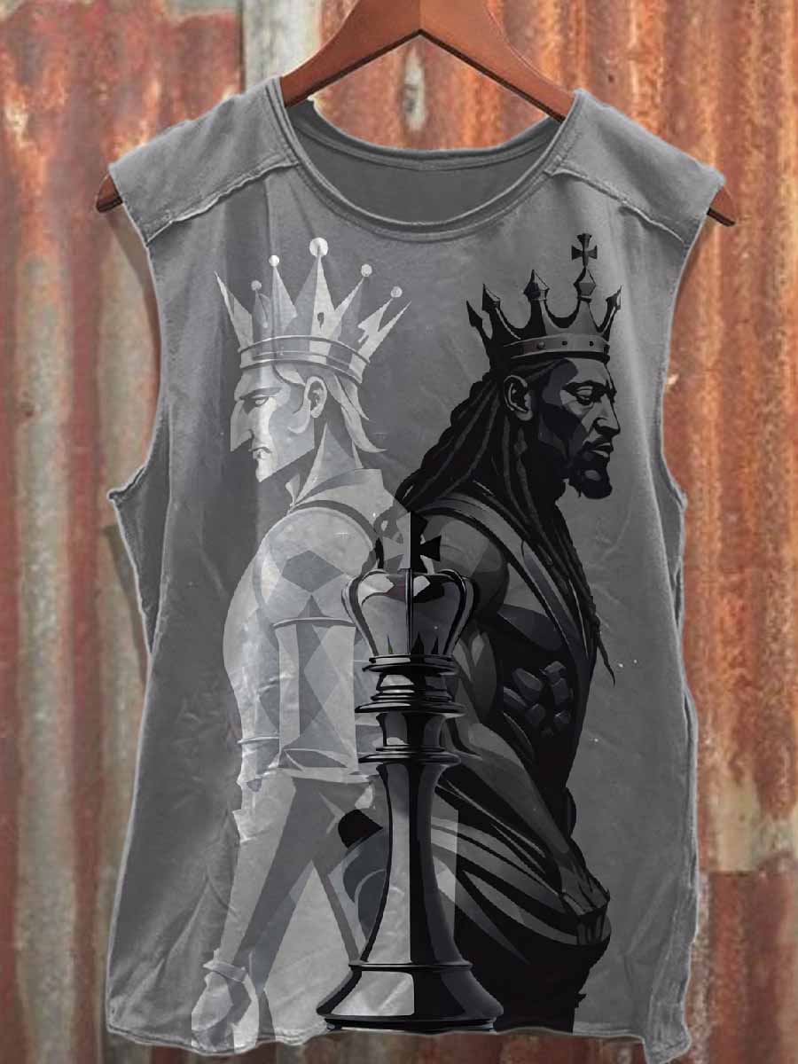 Retro Graffiti Printed Casual Cotton Tank Top