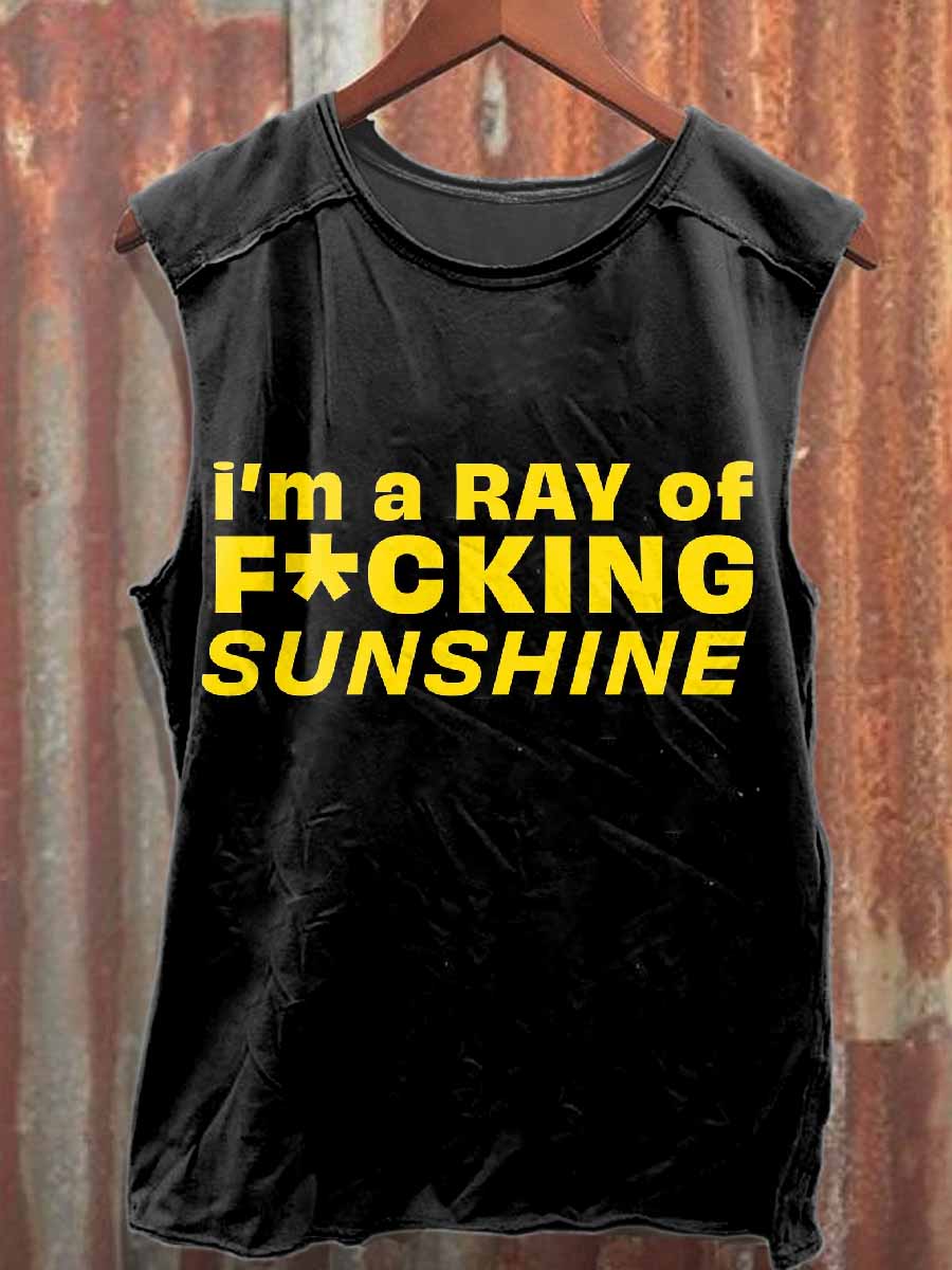 Retro Graffiti Printed Casual Cotton Tank Top