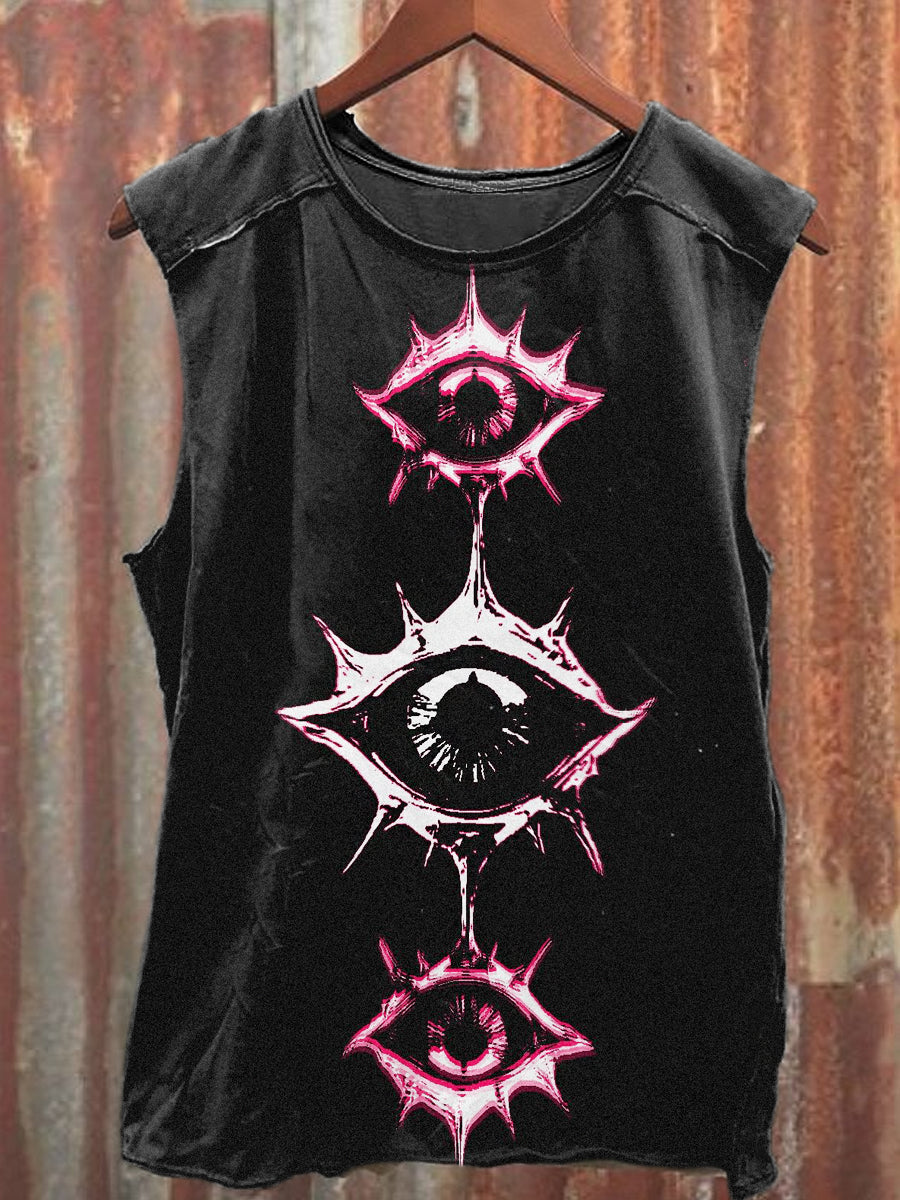 Men's Casual Psychedelic Eyes Printed Tank Top
