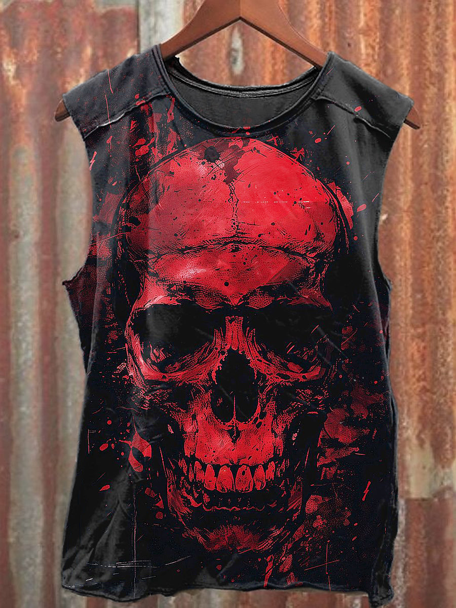 Men's Casual Skull Printed Tank Top