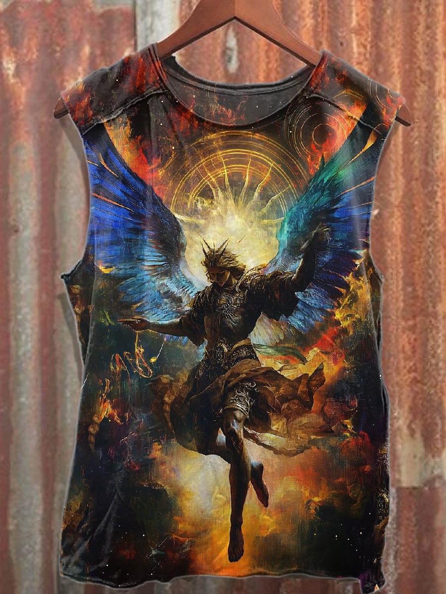 Men's Graffiti Angel Casual Cotton Tank Top