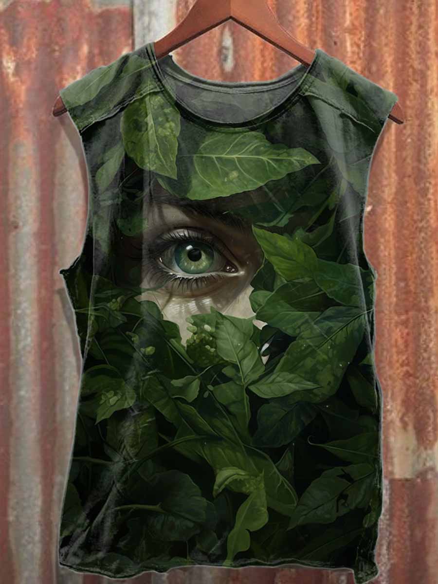 Retro Graffiti Print Casual Cotton Tank Top