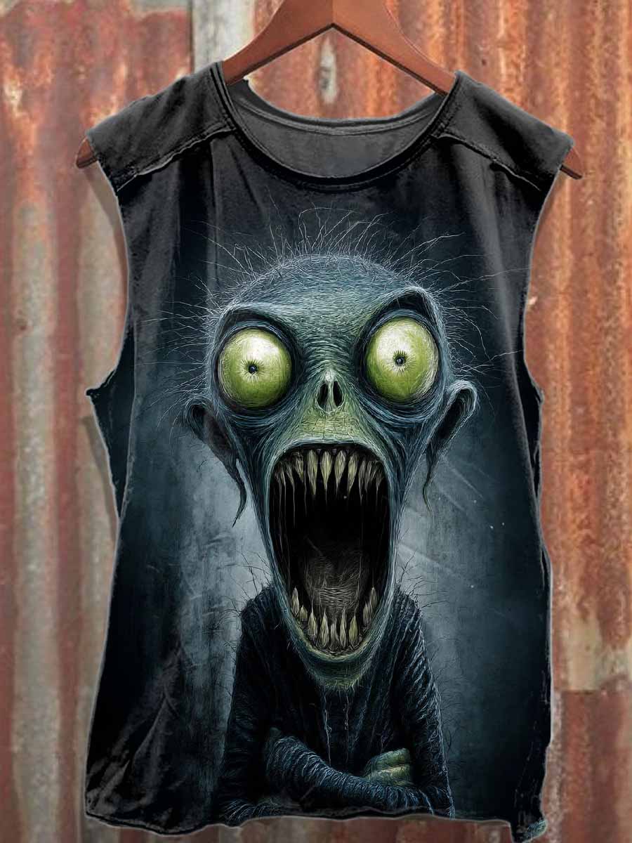 Men's Zombie Skeleton Casual Printed Tank Top