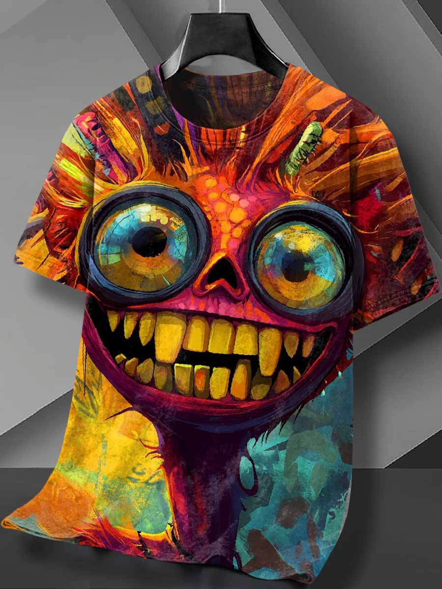 Gorgeous Graffiti Print Loose Cotton T-Shirt