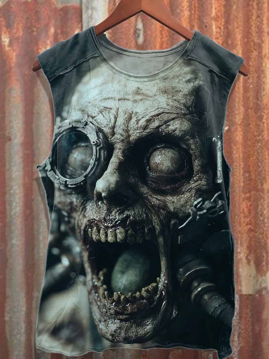 Retro Dark Magic Graffiti Casual Cotton Tank Top
