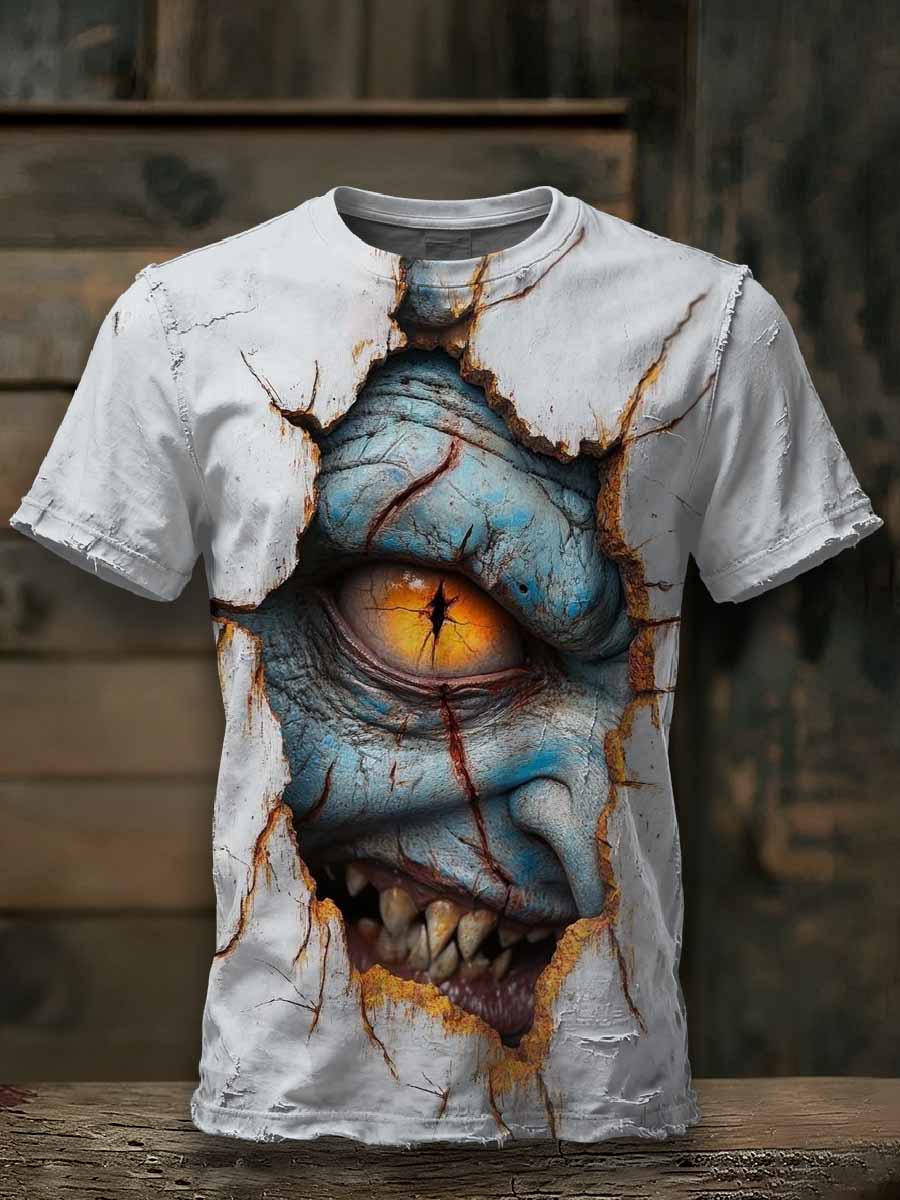 Halloween Scary Zombie Pattern Loose T-Shirt