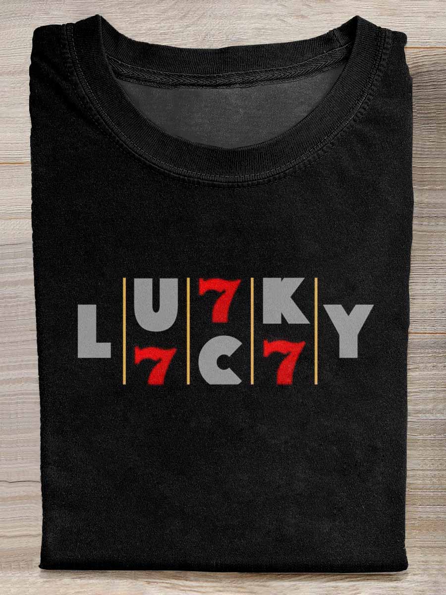 Retro Pattern Printed Casual Loose T-Shirt