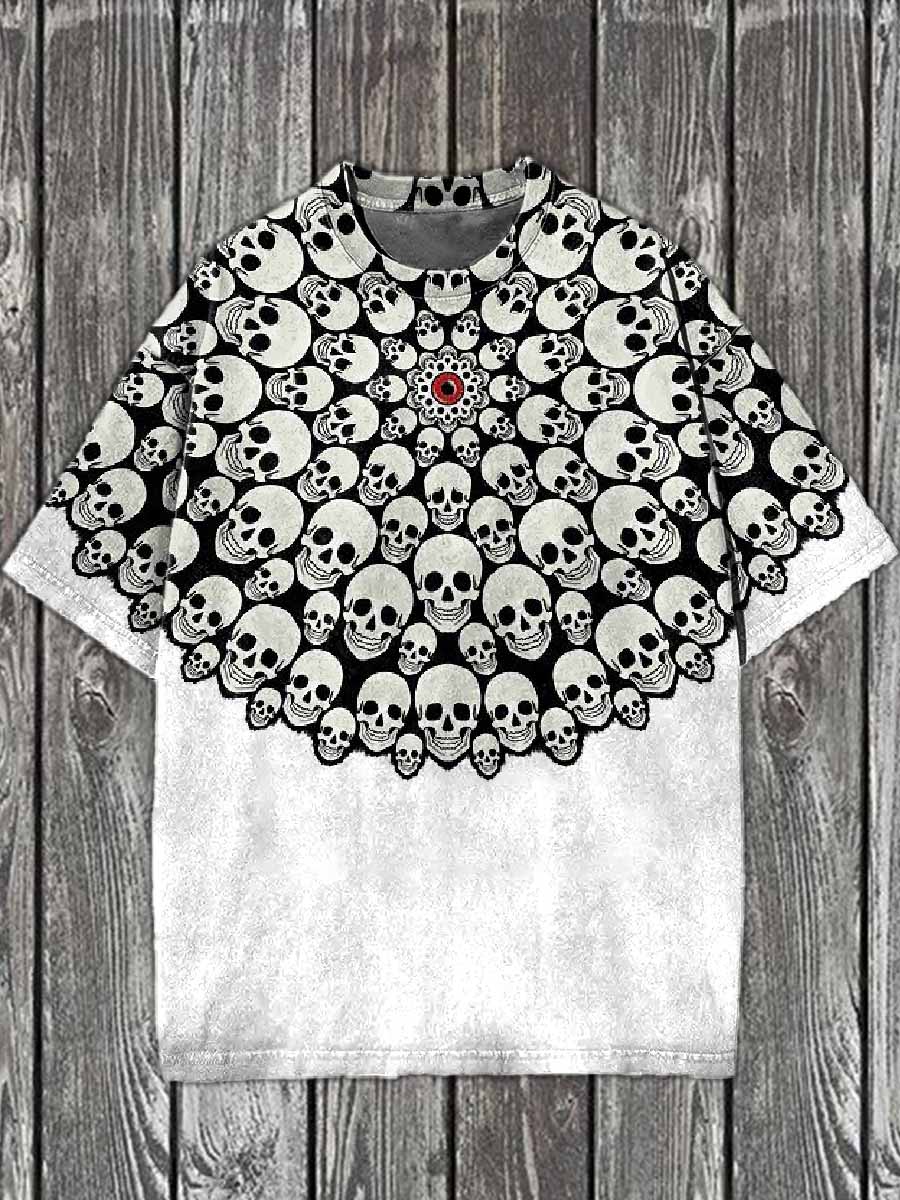 Gorgeous Skull Pattern Printed Casual Loose T-Shirt
