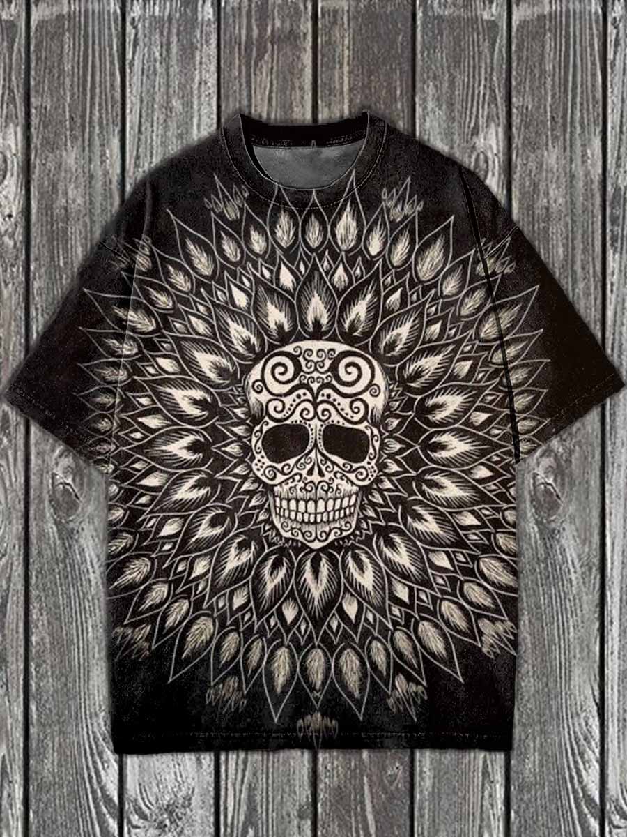 Gorgeous Skull Pattern Printed Casual Loose T-Shirt
