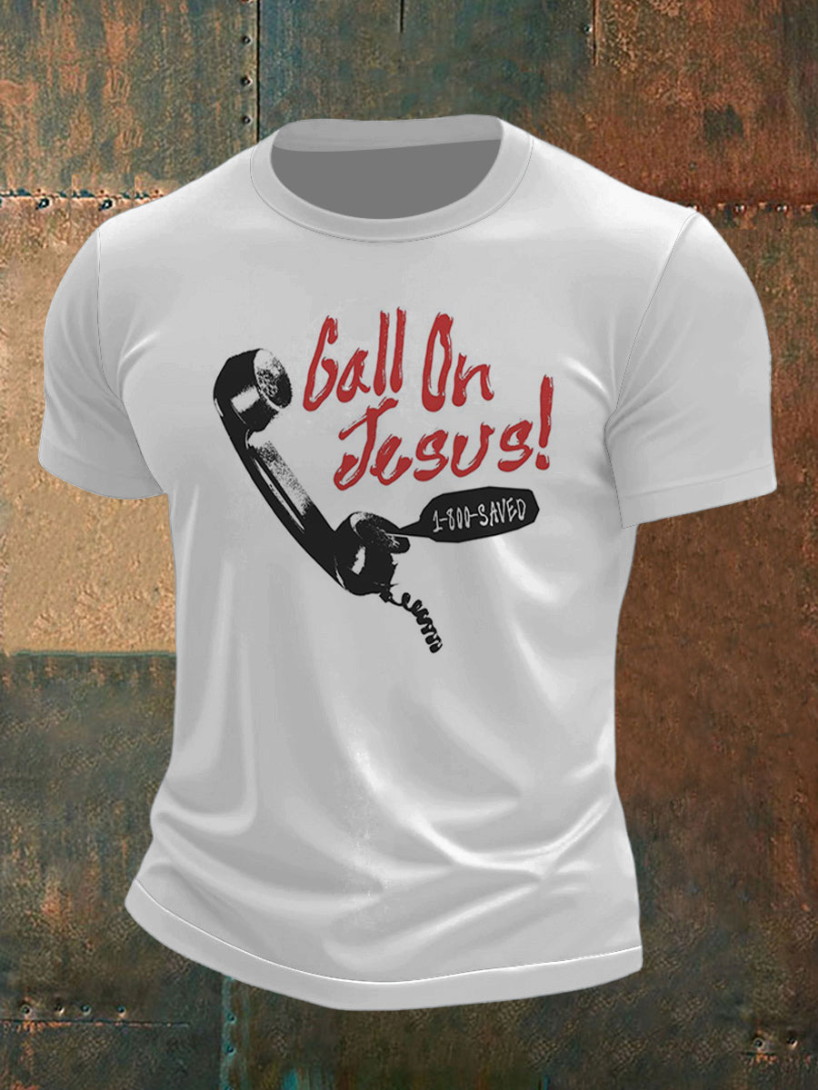 Men's Phone Printed Short Sleeve T-Shirt