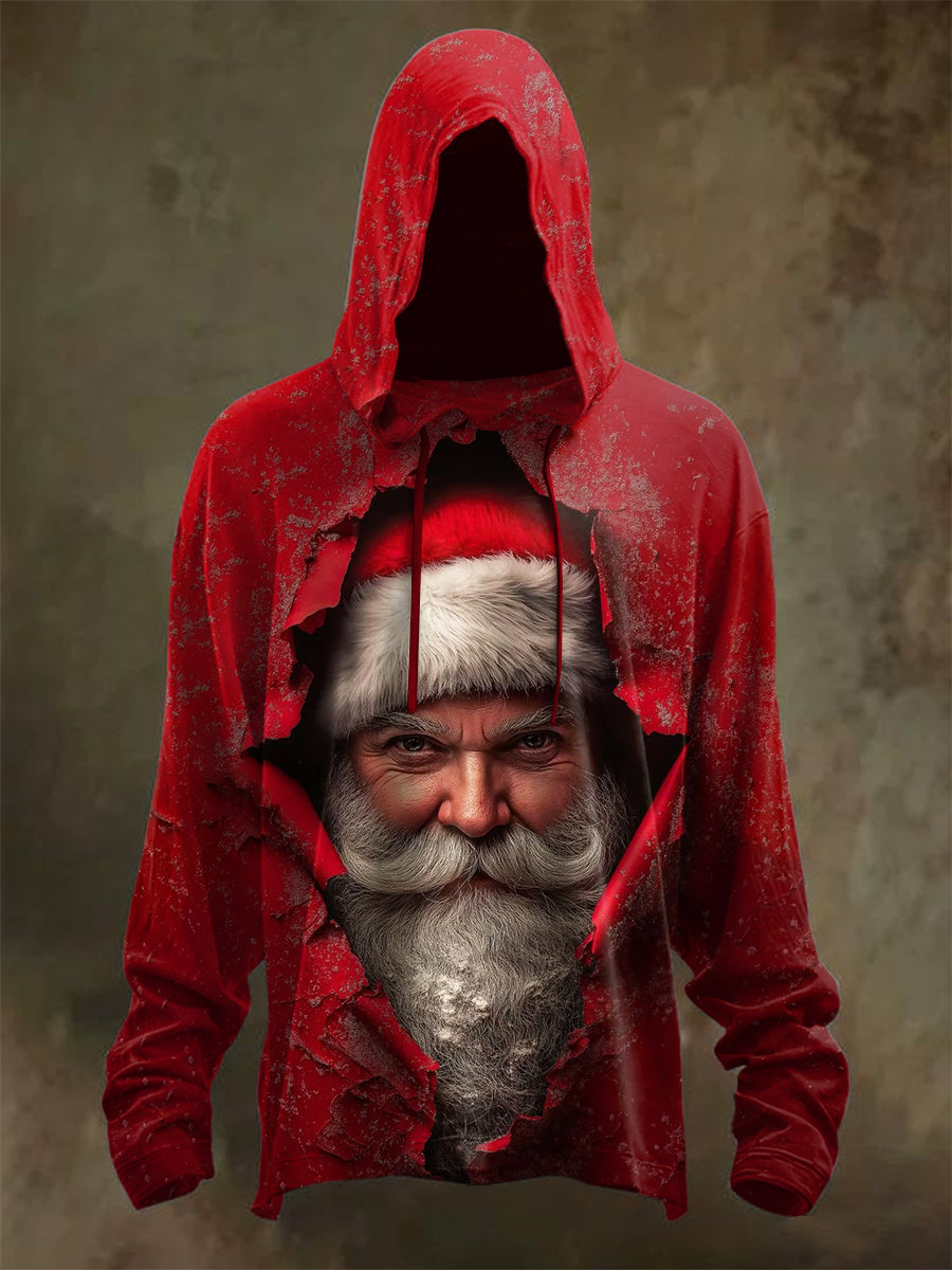 Retro Christmas Graffiti Print Hoodie Sweatshirt
