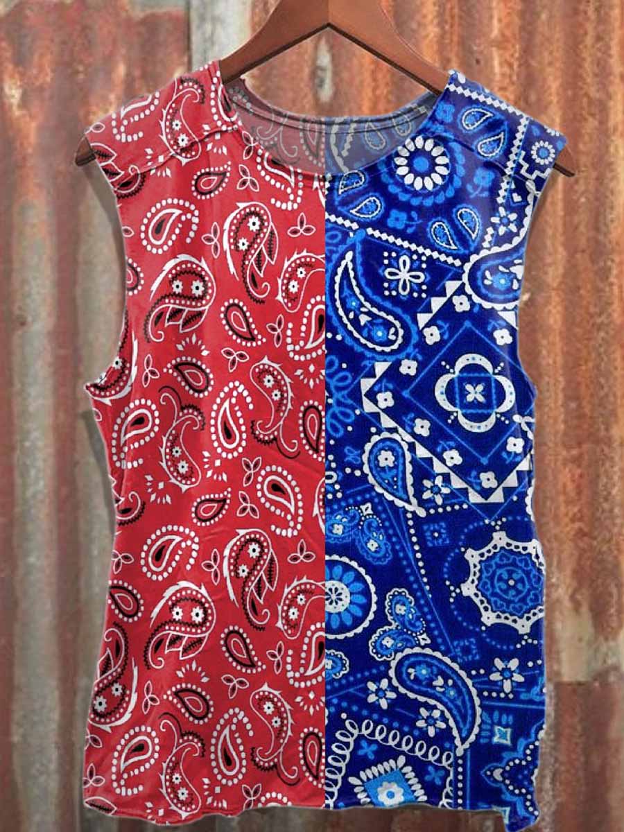 Vintage Graffiti Casual Printed Tank Top