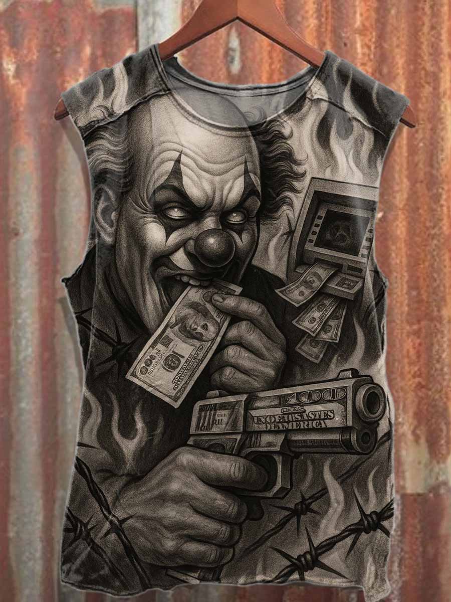 Vintage Dark Graffiti Cotton Tank Top