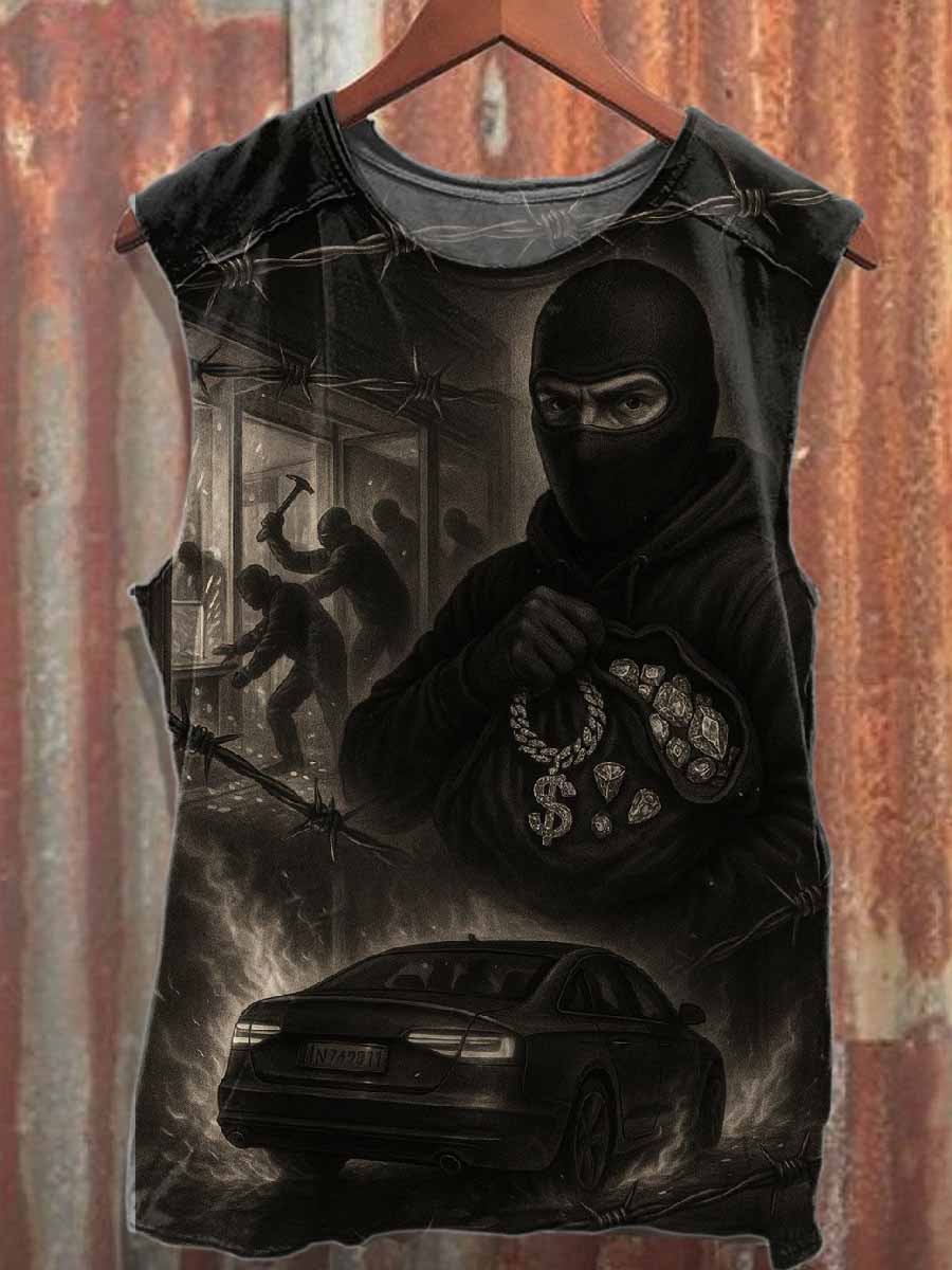 Vintage Dark Graffiti Cotton Tank Top