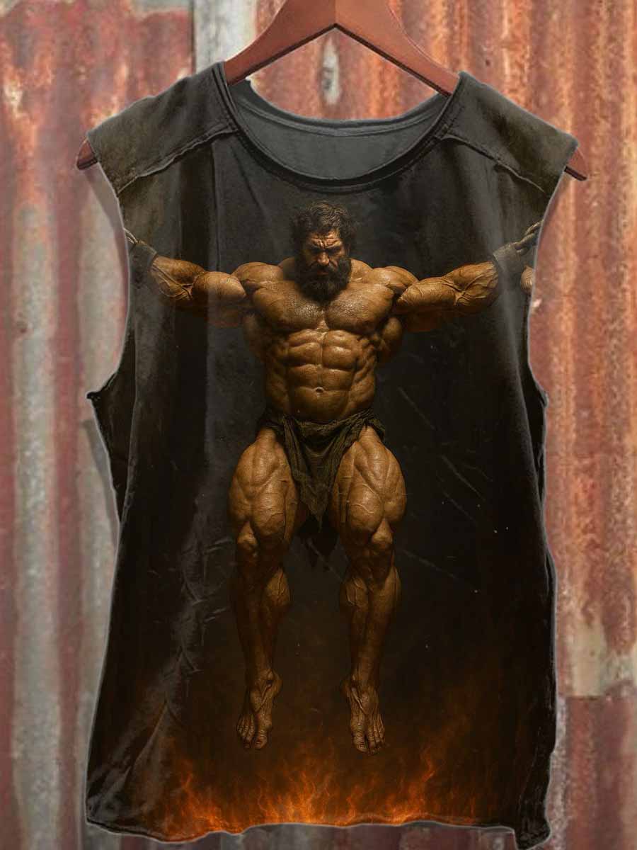 Vintage Hell Shackles Print Cotton Tank Top