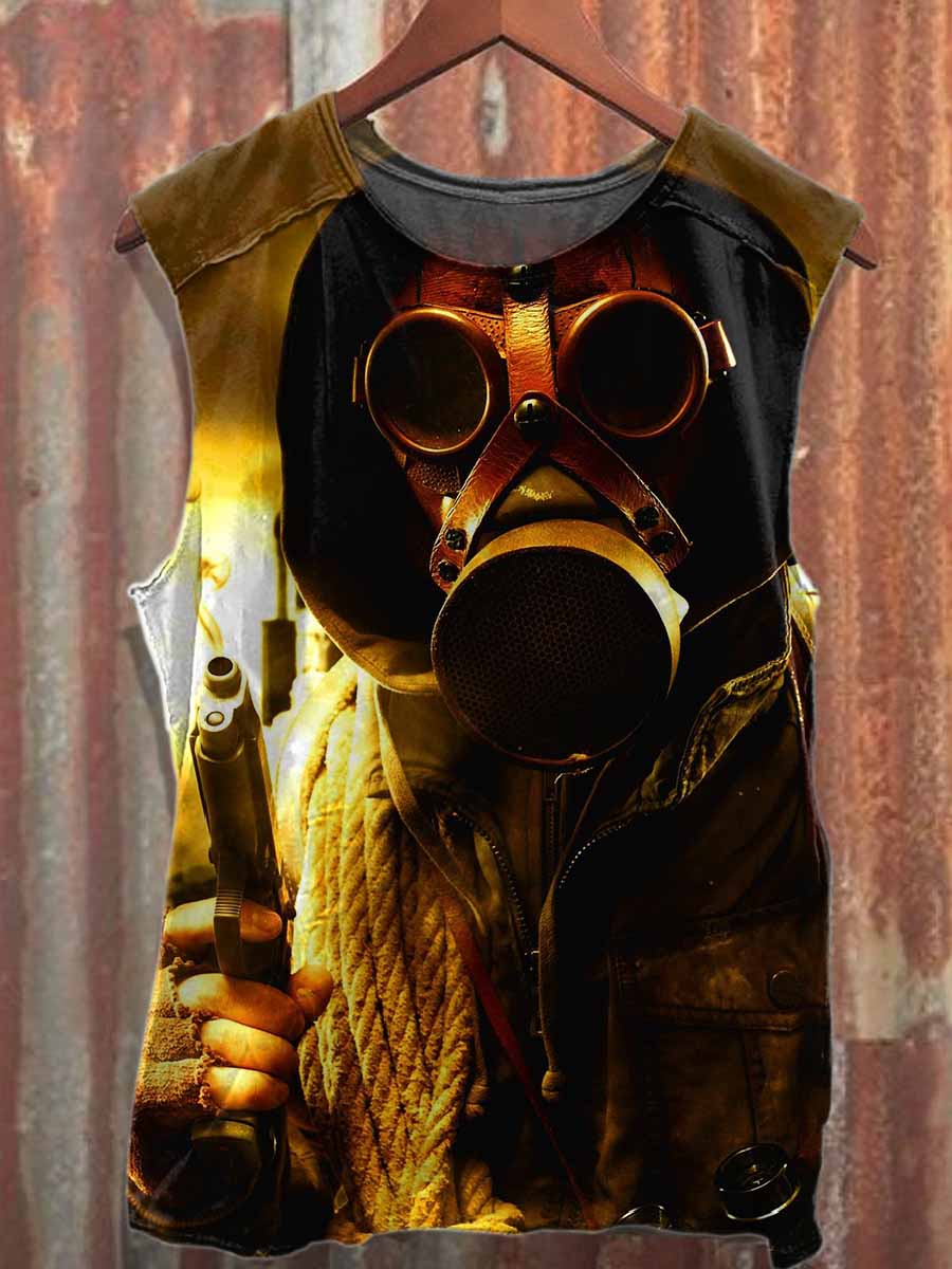 Retro Chemist Printed Cotton Tank Top